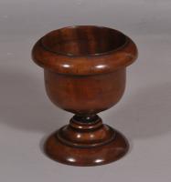 S/4256 Antique Treen 19th Century Mahogany Condiment Bowl
