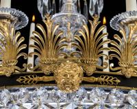 A Fine Cut Glass Gilt Laquer & Bronze Regency Dish Light of Large Proportions