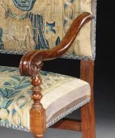 Armchair, chair, 17th Century, Italian, Walnut, Scroll, Baroque, Tapestry