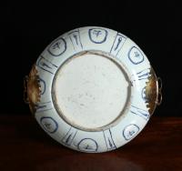 A Late Ming Chinese Kraak Porcelain Dish With Silver–Gilt Mounts