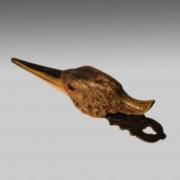 antique 19th century cast gilt brass paper clip