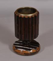 S/4274 Antique Treen 19th Century Laburnum Wood Spill Vase