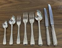 George Adams silver bead cutlery flatware set 1858