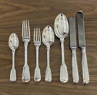 George Adams silver fiddle thread flatware cutlery set service 1865