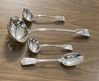 George Adams silver fiddle thread flatware cutlery set service 