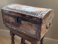 An 18th century pony skin domed rectangular document box