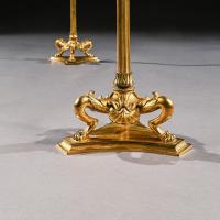 Elegant Pair of 19th Century Gilt Brass Candelabra by Elkington & Co