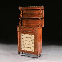 Regency Brass Inlaid Rosewood Chiffonier Of Narrow Proportions