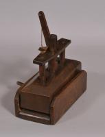 S/4317 Antique Treen 19th Century Drop Weight Mouse Trap