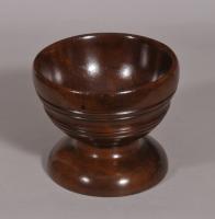 S/4357 Antique Treen 19th Century Mahogany Condiment Bowl