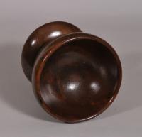 S/4357 Antique Treen 19th Century Mahogany Condiment Bowl