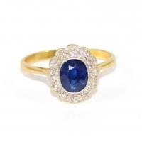Edwardian Oval Sapphire & Diamond Cluster Ring c.1915 | BADA