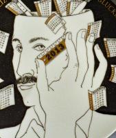 Barnaba Fornasetti Porcelain Calendar Plate 2013. Number 398 of 700 made. With Original Box