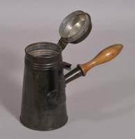 S/4355 Antique 19th Century Tin Ware Chocolate/Coffee Pot