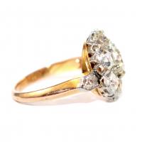 Edwardian Old-Cut Diamond Cluster Ring - French c.1910