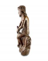 Oak sculpture of Christ on the cold stone. French, early 16th century