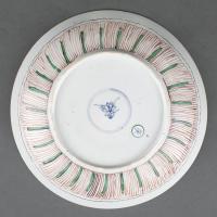 Chinese porcelain famille verte, wucai deep saucer dish, Kangxi, 1662-1722