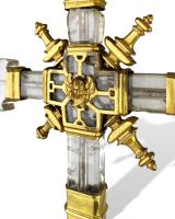 Important ormolu rock crystal processional cross. Spanish, 13th/14th century