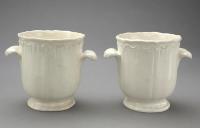Wedgwood creamware "Cuvettes" each with leaf-Scrolled handles. 