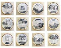 Piero Fornasetti Specialità Milanese Set of Twelve Porcelain Plates, 1960-70