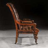 Substantial 19th Century Oak and Moroccan Leather Armchair