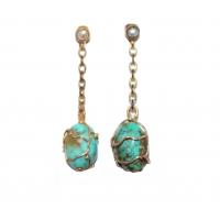 Art Nouveau Turquoise Drop Earrings - Murrle Bennett c.1900