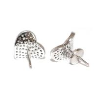 Pave Set Diamond Heart Earrings (French)