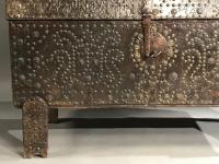 Arcon, Chest, Coffer, Leather, Spanish, Baroque, Brass Studwork, Domed, Travel