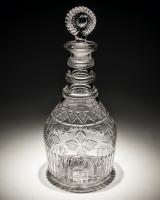 A Dip Moulded & Cut Glass Irish Decanter Attributed to Cork & Co