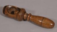 S/4373 Antique Treen 19th Century Boxwood Pocket Screw Type Nutcracker