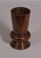 S/4376 Antique Treen 19th Century Yew Wood Spill Vase