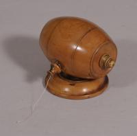 S/4378 Antique Treen 19th Century Boxwood Cotton or Thread Dispenser