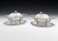 An important pair of George III Sauce Tureens & Stands made in London in 1775 by William Holmes