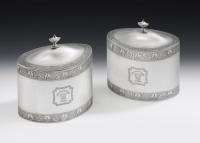 An important & very unusual pair of George III Tea Caddies made in London in 1793 by William Frisbee