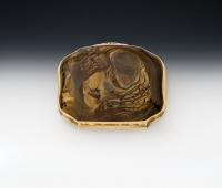 An important George II Gold Mounted Hardstone Snuff Box, most probably for a Lady.  Made in London Circa 1750