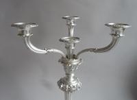 An important & very unusual pair of George IV cast Four Light Candelabra made in London in 1825/26 by Benjamin Smith