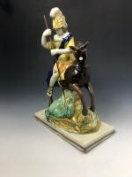 St. George and the Dragon figure on base Staffordshire pottery late 18th century