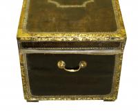 19th Century Leather Military Campaign Trunk
