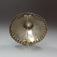 Scandinavian circular silver gilt brooch, 19th century