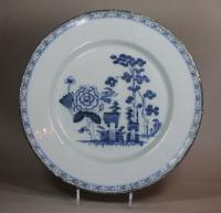 English Delft blue and white dish, 18th century