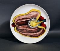 Piero Fornasetti Pottery Plate, Sezioni Di Frutta, #6 1960s