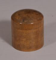 S/4387 Antique Treen Early 20th Century Boxwood Container
