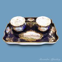 A Meissen Inkwell with topographical scenes