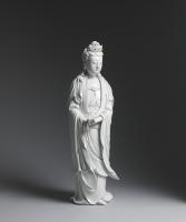 A Chinese Dehua Blanc-de-Chine Figure of a Standing Guanyin