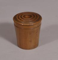 S/4388 Antique Treen Late Victorian Sycamore Container