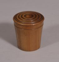 S/4388 Antique Treen Late Victorian Sycamore Container