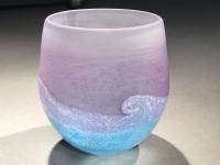 Norman Stuart Clarke Vase Wave Seascape Blue Purple White, 1997