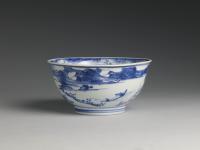 A Chinese Blue and White Porcelain 'Landscape' Bowl, Qing Dynasty, Early Kangxi Period