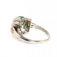 Art Deco Emerald & Diamond Bombe Ring c.1935