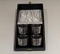 Edwardian silver napkin rings Chester 1905